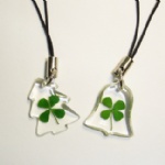 clear lucky clover couple mobile phone strap AGB232233
