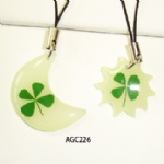 luminous lucky clover couple mobile phone strap AGC228